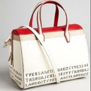 Yves Saint Laurent Red and White Satchel